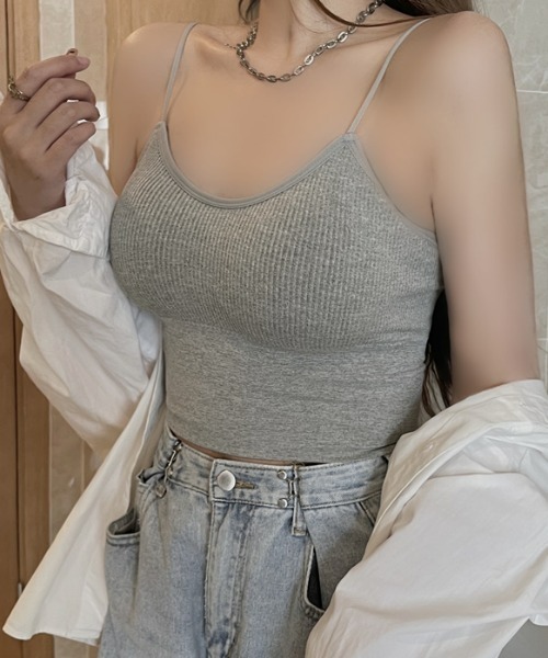 everycoco(エブリーココ)の「カップ付キャミトップス(キャミソール・レディース・ホワイト/ブラック/グレー・FREE)」の5枚目の写真