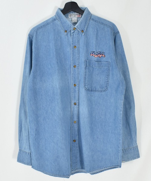 セール ヴィンテージ古着 Express Mark Usa デニム ボタンダウンシャツ シャツ ブラウス Vintage ヴィンテージ のファッション通販 Zozotown