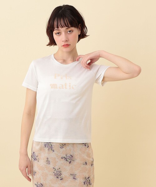 ME COUTURE（ミークチュール）の「Ｐｒｉｓｍａｔｉｃ　Ｔシャツ（Tシャツ/カットソー・レディース・オフホワイト/ミント/ピンクベージュ・FREE）」の2枚目の写真
