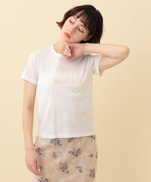 ME COUTURE（ミークチュール）の「Ｐｒｉｓｍａｔｉｃ　Ｔシャツ（Tシャツ/カットソー・レディース・オフホワイト/ミント/ピンクベージュ・FREE）」の4枚目の写真
