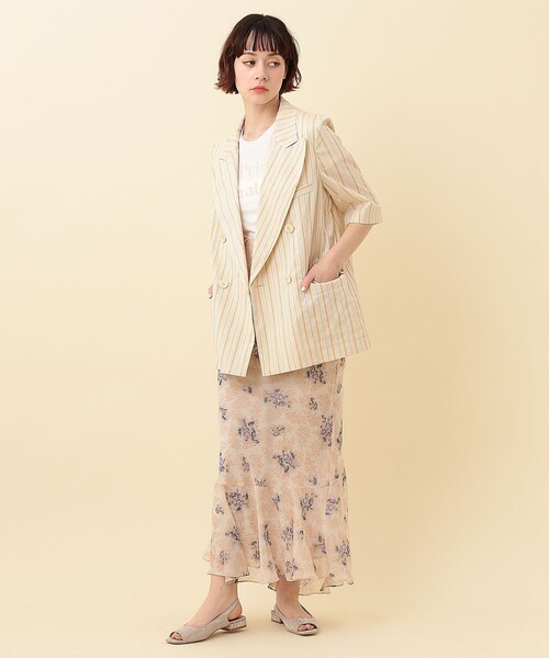 ME COUTURE（ミークチュール）の「Ｐｒｉｓｍａｔｉｃ　Ｔシャツ（Tシャツ/カットソー・レディース・オフホワイト/ミント/ピンクベージュ・FREE）」の8枚目の写真