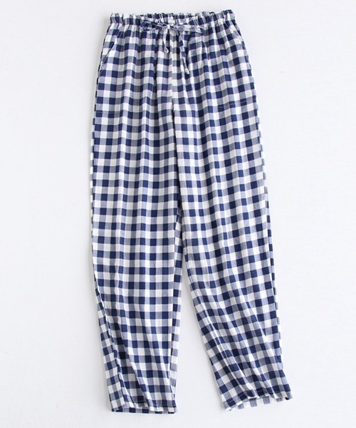 DAY CLOSET(デイ クローゼット)の「レディース ギンガムチェックリラックスルームパンツ(その他パンツ・レディース・ネイビー/グレー/ピンク・M/L/XL)」の3枚目の写真