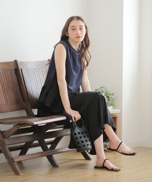 B.C STOCK（ベーセーストック）の「フハクコンビカット プルオーバー（シャツ/ブラウス・レディース・ホワイト/ネイビー/グリーン・FREE）」の13枚目の写真