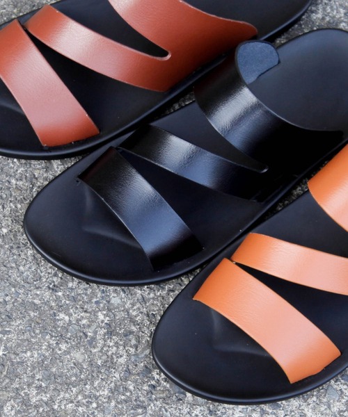 hardcover(ハードカバー)の「【z】【hardcover】フェイクレザーサンダル(サンダル・メンズ・キャメル/ブラック・MEDIUM/SMALL)」の12枚目の写真