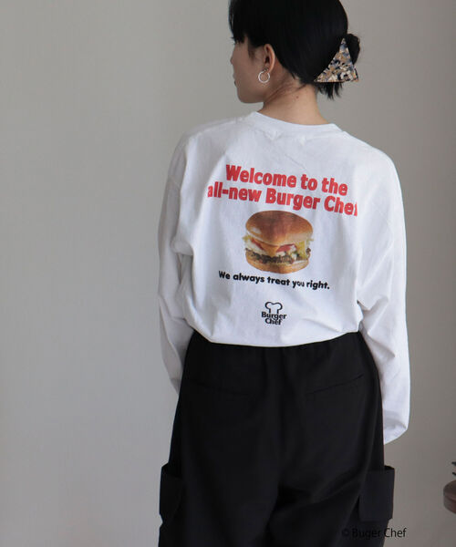 GOOD ROCK SPEED（グッドロックスピード）の「【GOOD ROCK SPEED】BURGER ロンT（Tシャツ/カットソー・レディース・オフホワイト/ピンク・FREE）」の2枚目の写真