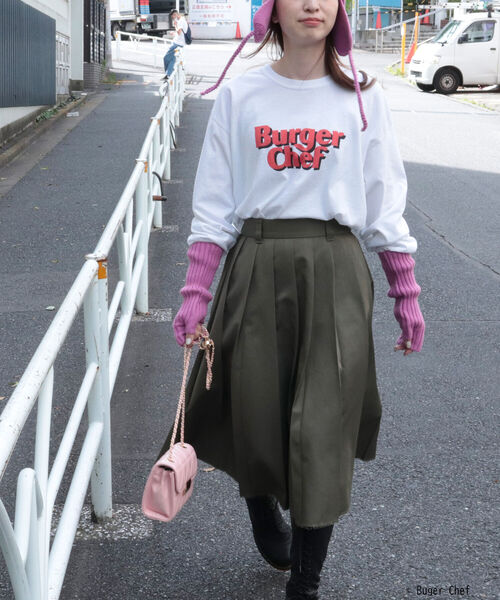 GOOD ROCK SPEED（グッドロックスピード）の「【GOOD ROCK SPEED】BURGER ロンT（Tシャツ/カットソー・レディース・オフホワイト/ピンク・FREE）」の10枚目の写真