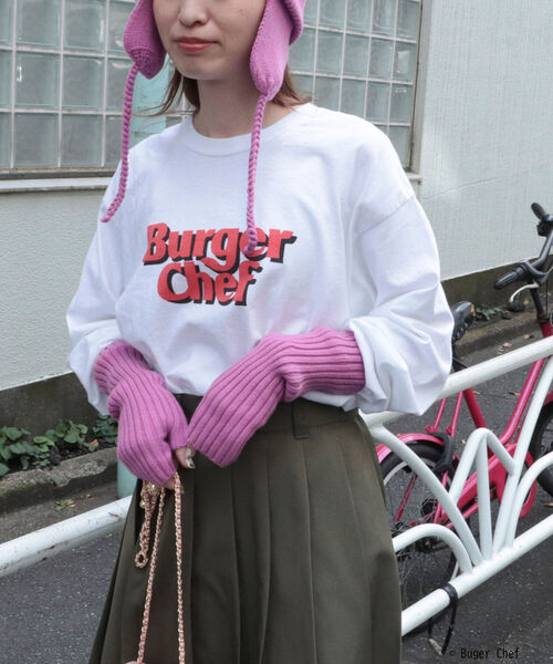 GOOD ROCK SPEED（グッドロックスピード）の「【GOOD ROCK SPEED】BURGER ロンT（Tシャツ/カットソー・レディース・オフホワイト/ピンク・FREE）」の12枚目の写真