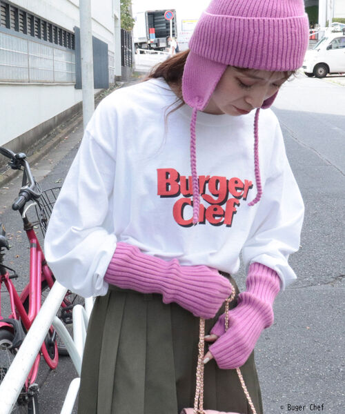 GOOD ROCK SPEED（グッドロックスピード）の「【GOOD ROCK SPEED】BURGER ロンT（Tシャツ/カットソー・レディース・オフホワイト/ピンク・FREE）」の14枚目の写真