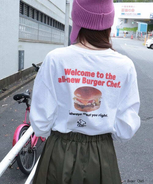GOOD ROCK SPEED（グッドロックスピード）の「【GOOD ROCK SPEED】BURGER ロンT（Tシャツ/カットソー・レディース・オフホワイト/ピンク・FREE）」の15枚目の写真