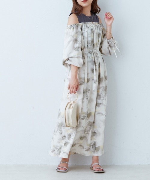 natural couture(ナチュラルクチュール)の「2022AWアイテム/肩出しレイヤードワンピース(ワンピース・レディース・その他1/ベージュ/ピンク/ブラック・FREE)」の22枚目の写真