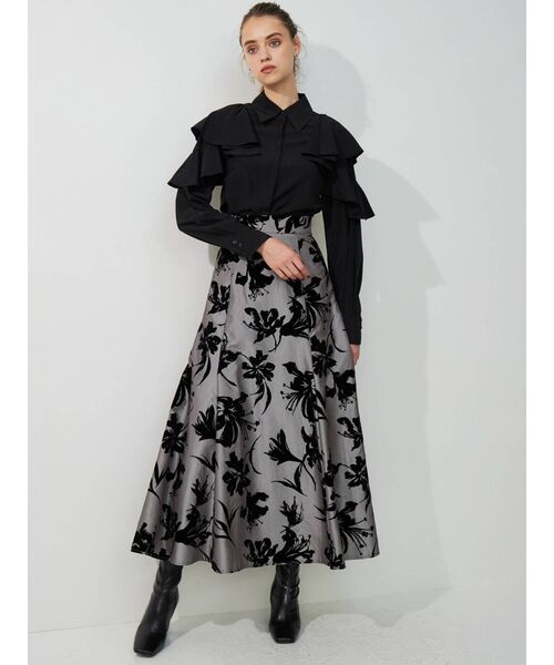 MERCURYDUO（マーキュリーデュオ）の「3WAYラッフルロングスリーブブラウス（シャツ/ブラウス・レディース・ブラック/オフホワイト/ピンク・FREE）」の6枚目の写真