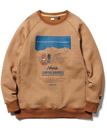 NANGA（ナンガ）の「ECO HYBRID CAMPING MANNERS PRINT SWEATSHIRT / エコハイブリッドキャンピングマナーズプリントスウェットシャツ（スウェット・メンズ）」