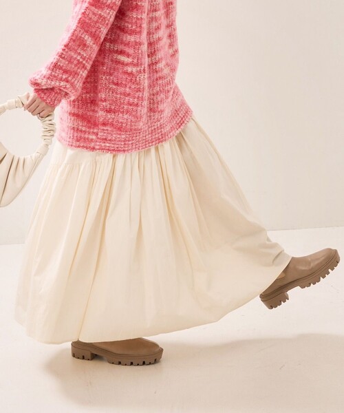 FREAK'S STORE(フリークスストア)の「ラウンドティアードスカート(スカート・レディース・ブラック/オフホワイト/グリーン/ブラウン・フリ-)」の2枚目の写真