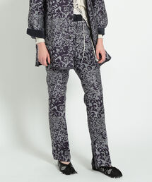 maturely / Flower Jacquard Fringe Slacks