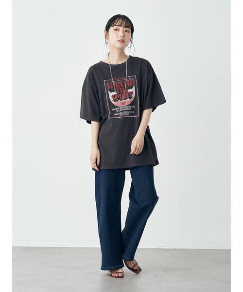 earth music&ecology（アースミュージックアンドエコロジー）の「ツアーロゴTEE（Tシャツ/カットソー・レディース・チャコールグレー/オフホワイト・FREE）」の18枚目の写真