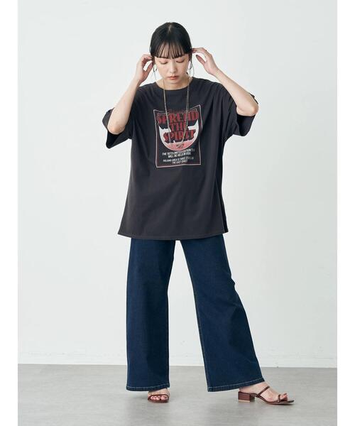 earth music&ecology（アースミュージックアンドエコロジー）の「ツアーロゴTEE（Tシャツ/カットソー・レディース・チャコールグレー/オフホワイト・FREE）」の19枚目の写真