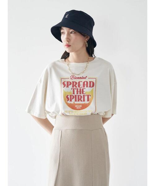 earth music&ecology（アースミュージックアンドエコロジー）の「ツアーロゴTEE（Tシャツ/カットソー・レディース・チャコールグレー/オフホワイト・FREE）」の22枚目の写真