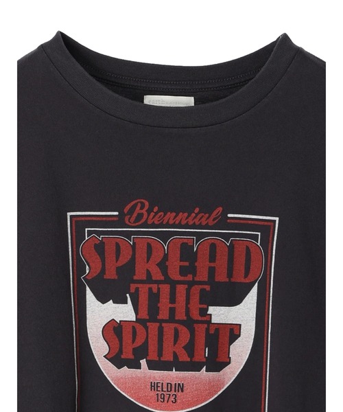 earth music&ecology（アースミュージックアンドエコロジー）の「ツアーロゴTEE（Tシャツ/カットソー・レディース・チャコールグレー/オフホワイト・FREE）」の3枚目の写真