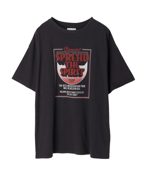 earth music&ecology（アースミュージックアンドエコロジー）の「ツアーロゴTEE（Tシャツ/カットソー・レディース・チャコールグレー/オフホワイト・FREE）」の4枚目の写真