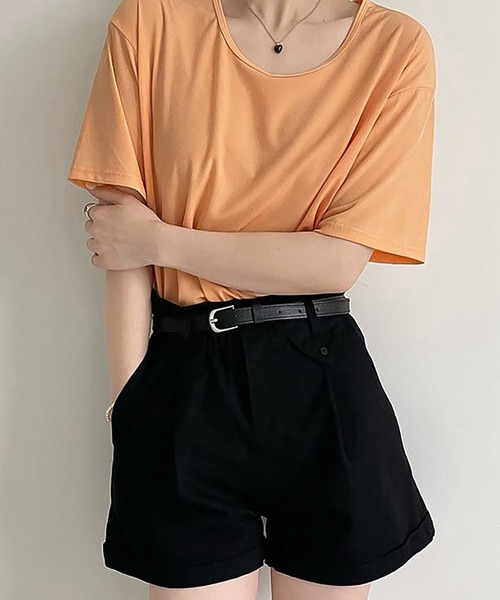 Girly Doll(ガーリードール)の「ハイウエストベルト付きショートパンツ(その他パンツ・レディース・ホワイト/ブラック/キャメル・L/M)」の15枚目の写真