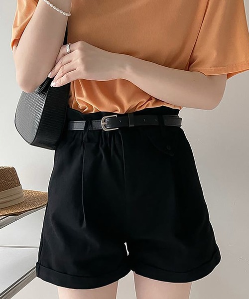 Girly Doll(ガーリードール)の「ハイウエストベルト付きショートパンツ(その他パンツ・レディース・ホワイト/ブラック/キャメル・L/M)」の19枚目の写真