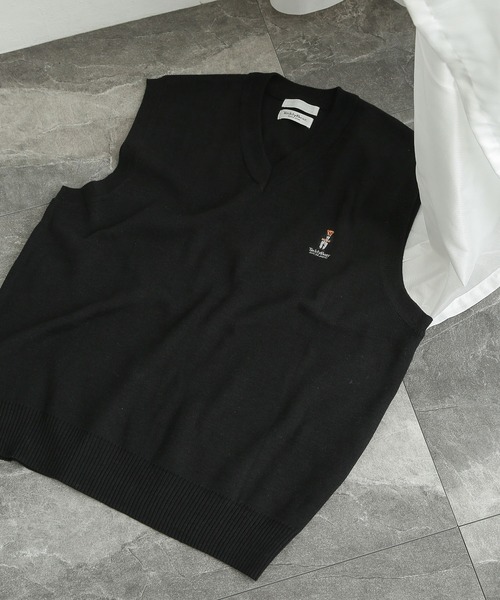 SENSE OF PLACE by URBAN RESEARCH（センスオブプレイスバイアーバンリサーチ）の「『別注』『ユニセックス』TeddyBear×SENSE OF PLACE　テディベアVネックベスト（ベスト・メンズ・ブラック/ブラウン/グリーン/ライトベージュ・MEDIUM/LARGE）」の11枚目の写真