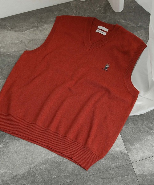 SENSE OF PLACE by URBAN RESEARCH（センスオブプレイスバイアーバンリサーチ）の「『別注』『ユニセックス』TeddyBear×SENSE OF PLACE　テディベアVネックベスト（ベスト・メンズ・ブラック/ブラウン/グリーン/ライトベージュ・MEDIUM/LARGE）」の13枚目の写真