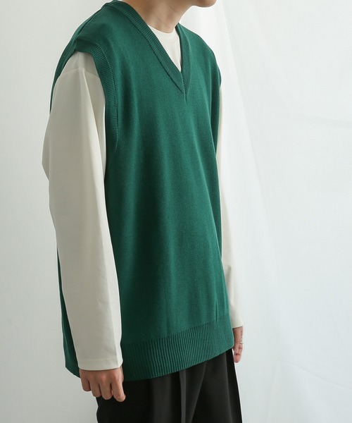 SENSE OF PLACE by URBAN RESEARCH（センスオブプレイスバイアーバンリサーチ）の「『別注』『ユニセックス』TeddyBear×SENSE OF PLACE　テディベアVネックベスト（ベスト・メンズ・ブラック/ブラウン/グリーン/ライトベージュ・MEDIUM/LARGE）」の19枚目の写真