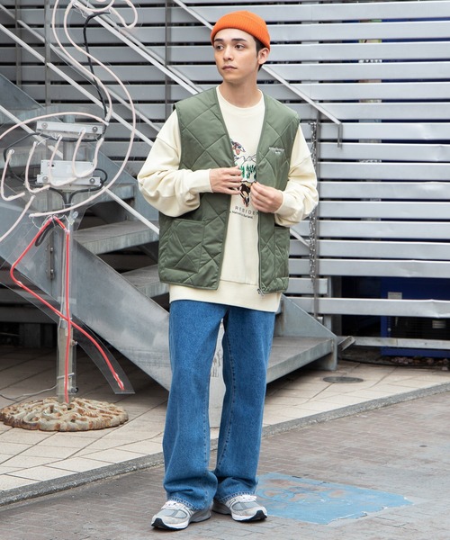 WEGO（ウィゴー）の「WEGO/ロゴ刺繍キルティングベスト（ベスト・メンズ・ブラック/カーキ・FREE）」の21枚目の写真