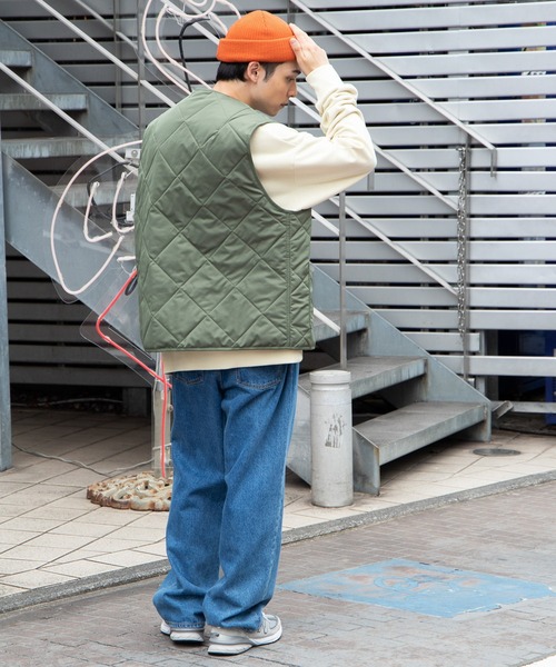 WEGO（ウィゴー）の「WEGO/ロゴ刺繍キルティングベスト（ベスト・メンズ・ブラック/カーキ・FREE）」の22枚目の写真