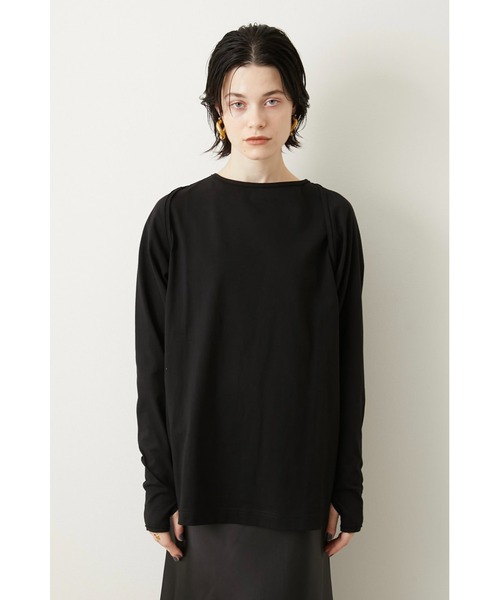 LA PEAU DE GEM（ラポドゥジェム）の「【LA PEAU DE GEM】セパレートスリーブTEE（Tシャツ/カットソー・レディース・ホワイト/ブラック/パープル・FREE）」の14枚目の写真