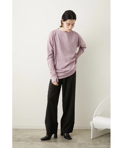 LA PEAU DE GEM（ラポドゥジェム）の「【LA PEAU DE GEM】セパレートスリーブTEE（Tシャツ/カットソー・レディース・ホワイト/ブラック/パープル・FREE）」の10枚目の写真