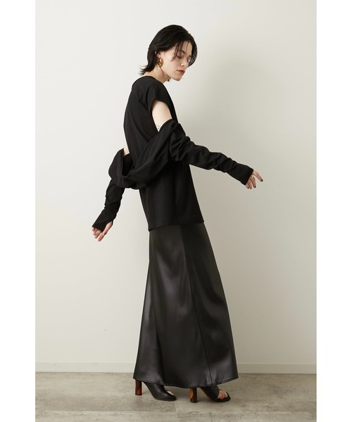 LA PEAU DE GEM（ラポドゥジェム）の「【LA PEAU DE GEM】セパレートスリーブTEE（Tシャツ/カットソー・レディース・ホワイト/ブラック/パープル・FREE）」の7枚目の写真