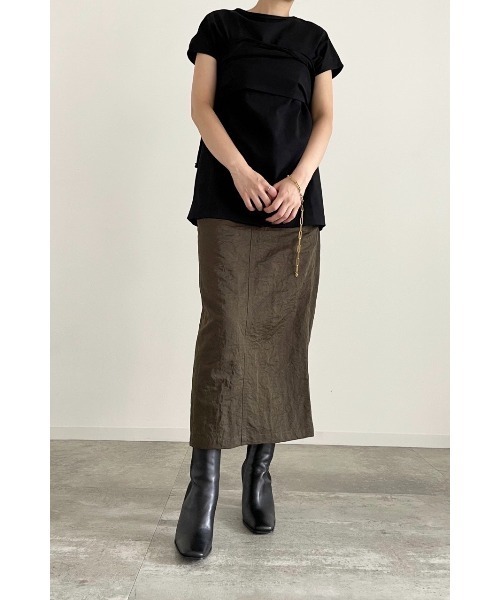 LA PEAU DE GEM（ラポドゥジェム）の「【LA PEAU DE GEM】セパレートスリーブTEE（Tシャツ/カットソー・レディース・ホワイト/ブラック/パープル・FREE）」の19枚目の写真