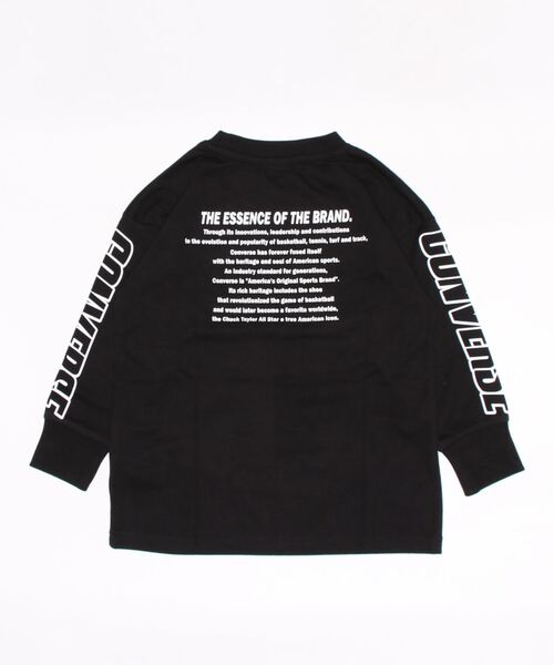 CONVERSE（コンバース）の「【CONVERSE】袖プリントロンＴ（Tシャツ/カットソー・キッズ・ブラック/オフホワイト・130/150/120/105/140/160）」の4枚目の写真