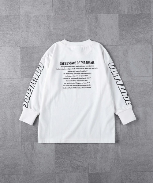 CONVERSE（コンバース）の「【CONVERSE】袖プリントロンＴ（Tシャツ/カットソー・キッズ・ブラック/オフホワイト・130/150/120/105/140/160）」の10枚目の写真