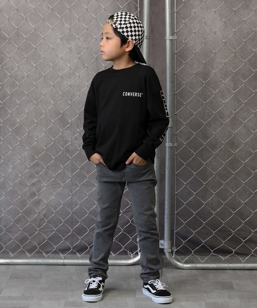 CONVERSE（コンバース）の「【CONVERSE】袖プリントロンＴ（Tシャツ/カットソー・キッズ・ブラック/オフホワイト・130/150/120/105/140/160）」の16枚目の写真