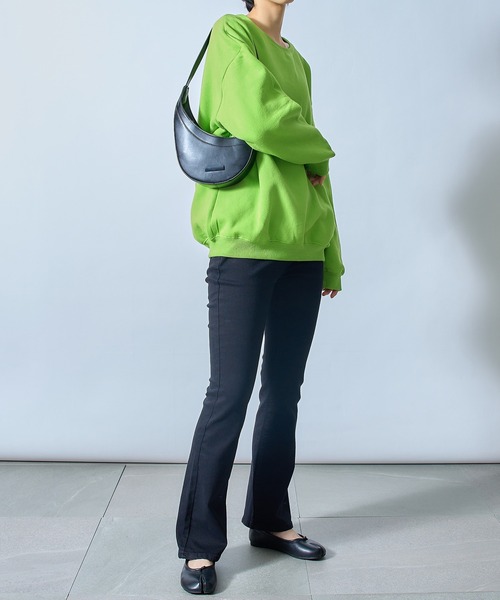 SETUP7（セットアップセブン）の「【SETUP7】オーバーサイズクルーネックライトスウェットトレーナー SCCH205（スウェット・レディース・グリーン/オレンジ/ホワイト/パープル/ブラック/グレー・3/4）」の8枚目の写真