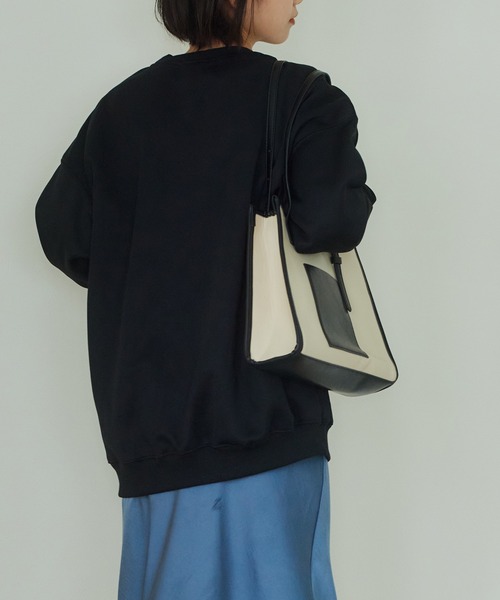 SETUP7（セットアップセブン）の「【SETUP7】オーバーサイズクルーネックライトスウェットトレーナー SCCH205（スウェット・レディース・グリーン/オレンジ/ホワイト/パープル/ブラック/グレー・3/4）」の11枚目の写真