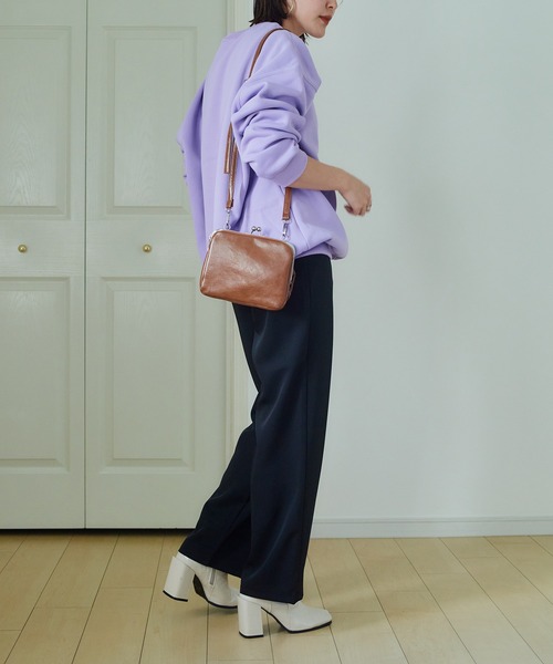 SETUP7（セットアップセブン）の「【SETUP7】オーバーサイズクルーネックライトスウェットトレーナー SCCH205（スウェット・レディース・グリーン/オレンジ/ホワイト/パープル/ブラック/グレー・3/4）」の22枚目の写真