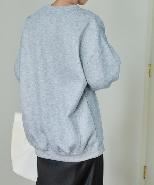 SETUP7（セットアップセブン）の「【SETUP7】オーバーサイズクルーネックライトスウェットトレーナー SCCH205（スウェット・レディース・グリーン/オレンジ/ホワイト/パープル/ブラック/グレー・3/4）」の15枚目の写真