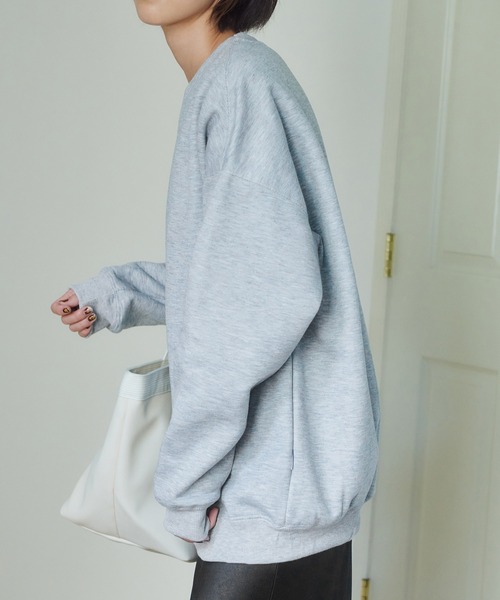 SETUP7（セットアップセブン）の「【SETUP7】オーバーサイズクルーネックライトスウェットトレーナー SCCH205（スウェット・レディース・グリーン/オレンジ/ホワイト/パープル/ブラック/グレー・3/4）」の19枚目の写真