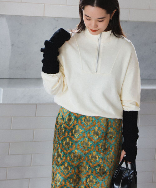 Ray BEAMS（レイビームス）の「Ray BEAMS / スウェット ハーフジップ ハイネック（スウェット・レディース・ロイヤルブルー/ブラック/オフホワイト・ONE SIZE）」の14枚目の写真