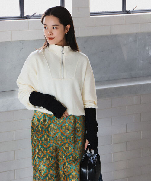 Ray BEAMS（レイビームス）の「Ray BEAMS / スウェット ハーフジップ ハイネック（スウェット・レディース・ロイヤルブルー/ブラック/オフホワイト・ONE SIZE）」の15枚目の写真