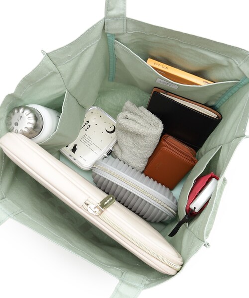 Ober Tashe（オーバータッシェ）の「【新学期・新生活】ロゴ帆布トート（トートバッグ・レディース・ブラック/ライトグリーン/アイボリー/ダークグレー/ピンク系/ベージュ/グレー・FREE）」の9枚目の写真