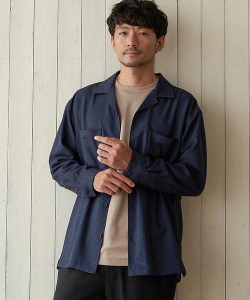 ikka（イッカ）の「【イージーケア】LANATEC CPOシャツ（シャツ/ブラウス・メンズ・ブラウン/ブルー・S/M/L/XL）」の4枚目の写真