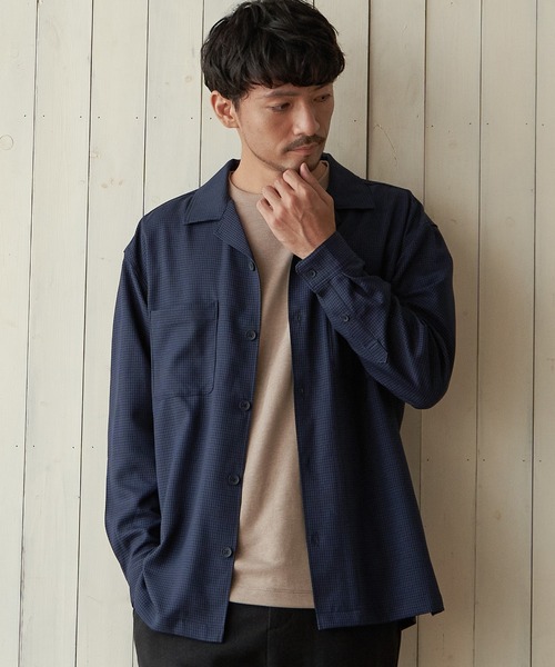 ikka（イッカ）の「【イージーケア】LANATEC CPOシャツ（シャツ/ブラウス・メンズ・ブラウン/ブルー・S/M/L/XL）」の3枚目の写真