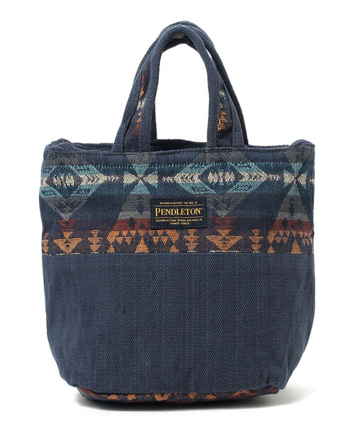 B:MING by BEAMS（ビーミングバイビームス）の「PENDLETON / ランチ バッグ（トートバッグ・メンズ・ネイビー/ブラウン・ONE SIZE）」の2枚目の写真