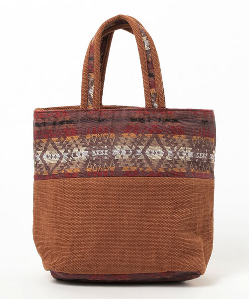 B:MING by BEAMS（ビーミングバイビームス）の「PENDLETON / ランチ バッグ（トートバッグ・メンズ・ネイビー/ブラウン・ONE SIZE）」の4枚目の写真