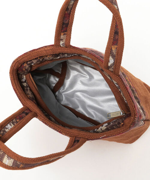 B:MING by BEAMS（ビーミングバイビームス）の「PENDLETON / ランチ バッグ（トートバッグ・メンズ・ネイビー/ブラウン・ONE SIZE）」の5枚目の写真